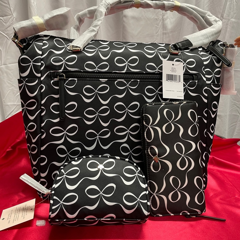 Kate Spade Diaper Bag, wallet, & make up bag.